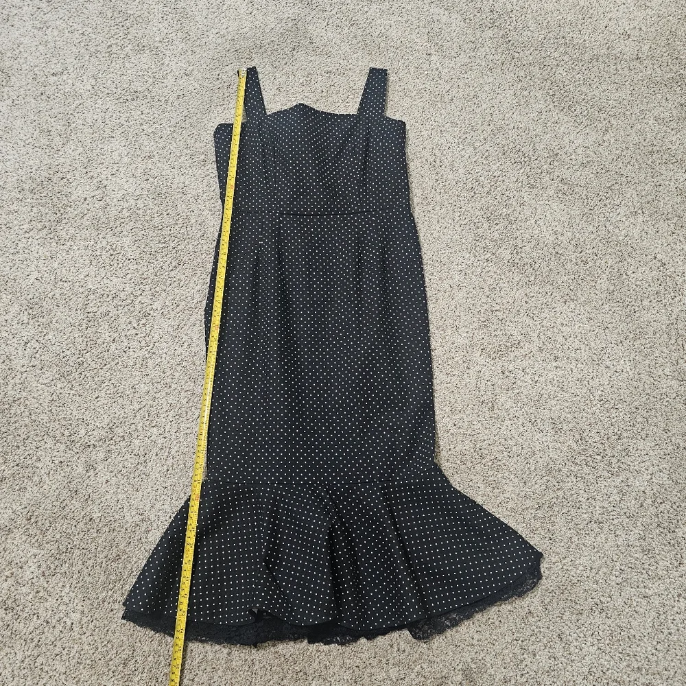 Dolce & Gabbana Sleeveless Midi Elegant Black Polka Dot Dress Size 46IT/US10-12 - Picture 12 of 16